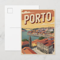 Retro Porto Stadt Portugal Reise Skyline Geschenke