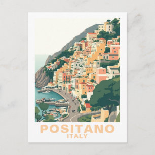 Retro Positano, Italien Europastadt Postkarte