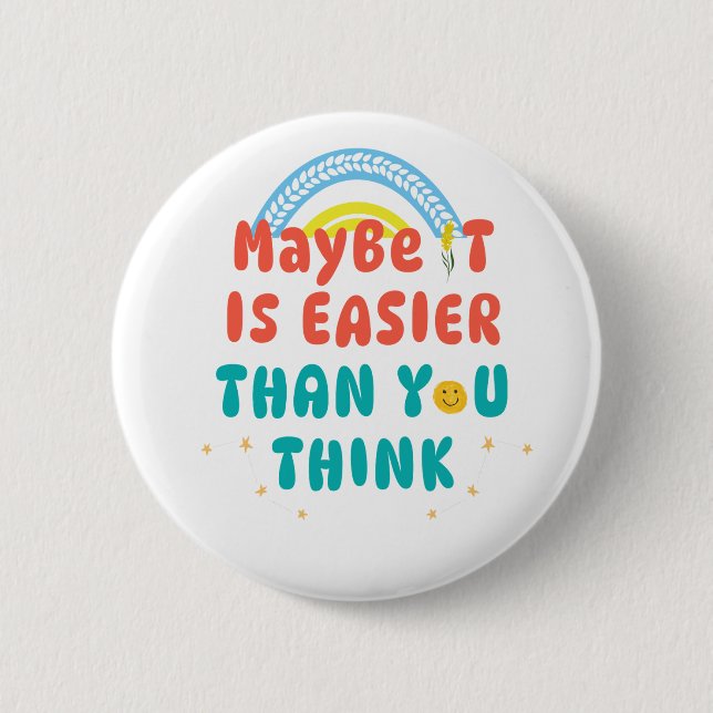 Retro Positiv Zitat Button (Vorderseite)