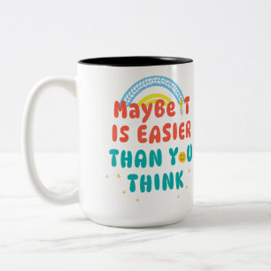 Retro Positive Zitat Zweifarbiges Mug, 0,44 l Zweifarbige Tasse