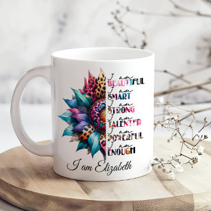 Retro Positivity "I beautiful, Smart, Strong" Kaffeetasse