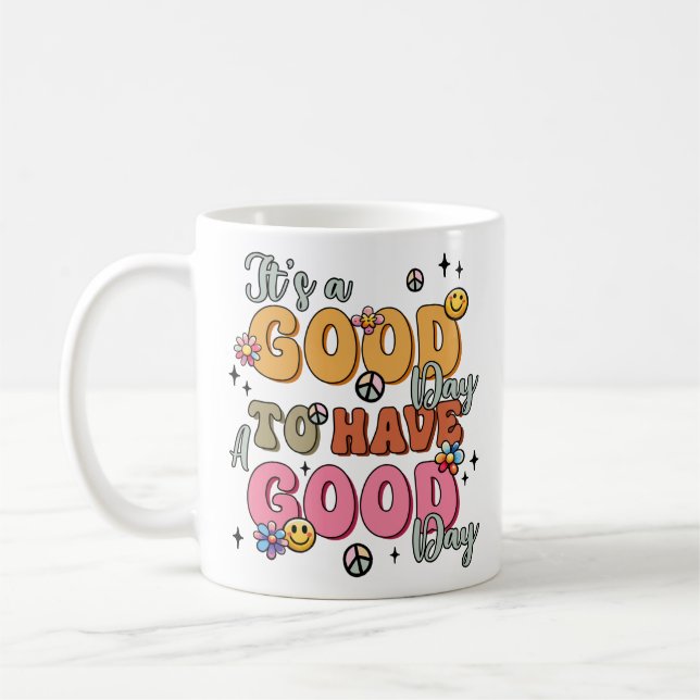 Retro Positivity "It's a Good Day" Kaffeetasse (Links)