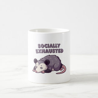 Retro Possum Alone Time White Mug Kaffeetasse