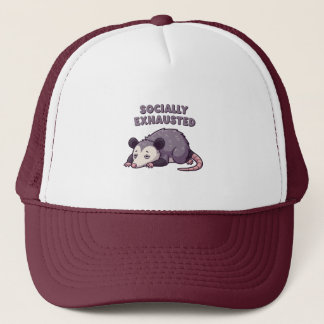 Retro Possum Introvert Energy Trucker Hat Truckerkappe