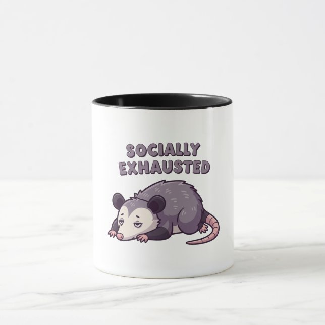 Retro Possum Recharge Mode Color Inside Mug Tasse (Zentrum)