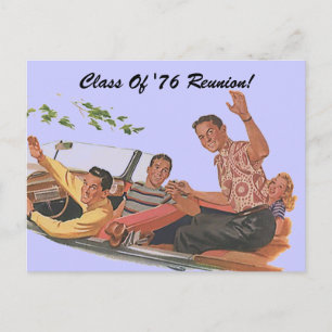 Retro Postcard Class Wiedersehen Friends Classmate Postkarte