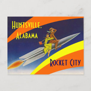 Retro Postcard Huntsville Alabama Rocket City AL Postkarte