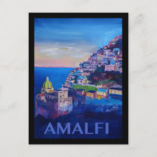 Retro Poster Amalfi Küste italy Postkarte