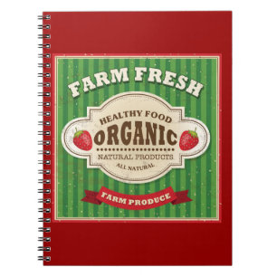 Retro-Poster-Design für frische Farmprodukte Notizblock