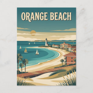 Retro-Poster im Vintage-Stil für Orange Beach Alab Postkarte