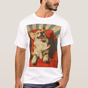 Retro-Poster im Vintage-Stil - Süßes Corgi-T-Shirt T-Shirt
