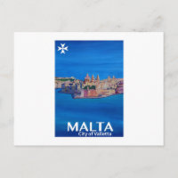 Retro Poster Malta Valetta - Stadt der Ritter