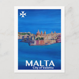 Retro Poster Malta Valetta - Stadt der Ritter Postkarte