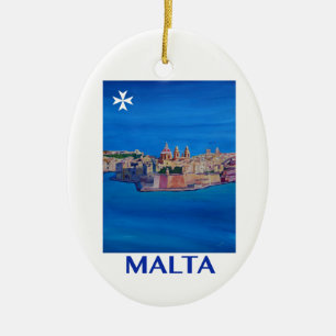 RETRO POSTER Malta Valetta Stadt der RitterII Keramikornament