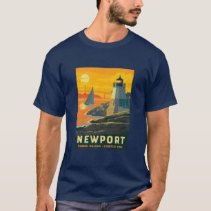 Retro Poster Newport Rhode Island Burg T-Shirt