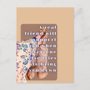 Retro-Poster REAL FRIENDSHIP Lady und ihre Tortois Postkarte