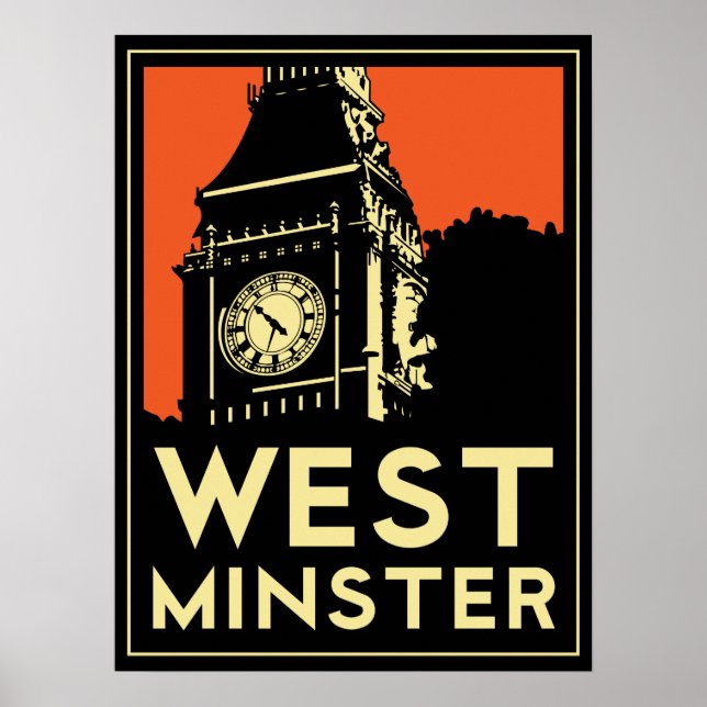 Retro-Poster vom Londoner Westminster-Deko Poster (Vorne)