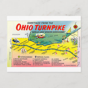 Retro-Postkarte der Ohio Turnpike Postkarte