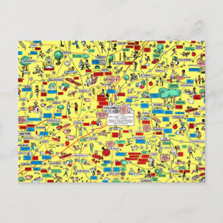 Retro-Postkarte mit Columbus, Ohio-Karte von 1966 Postkarte