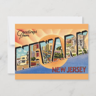 Retro-Postkarte Newark NJ Postkarte