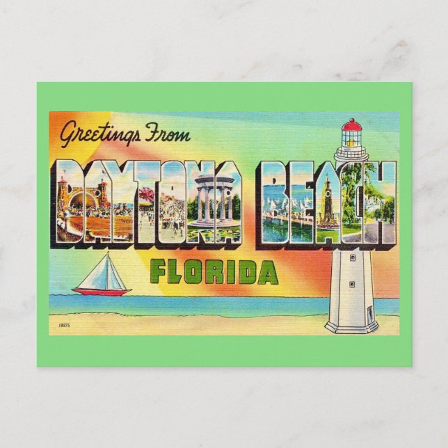 Retro-Postkarte von Daytona Beach Postkarte (Vorderseite)