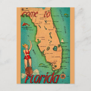 Retro Postkarte von Florida