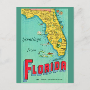 Retro-Postkarte von Florida  Postkarte