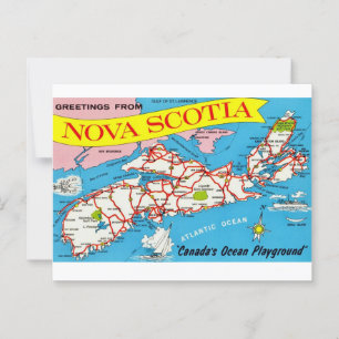 Retro-Postkarte von Nova Scotia Postkarte