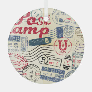 Retro-Poststempel, Vintage-Sammlung. Ornament Aus Glas