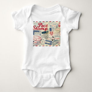 Retro-Postwertzeichen, Vintage-Sammlung. Baby Strampler