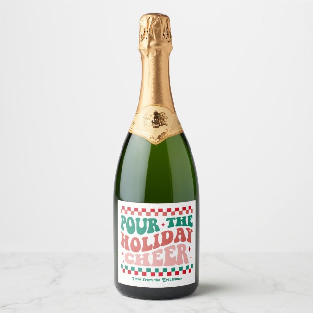 Retro "Pour the Holiday Cheer" Weihnachten (Vorderseite)