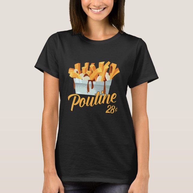 Retro Poutine Canada Montreal Feinschmeckers Food T-Shirt (Vorderseite)