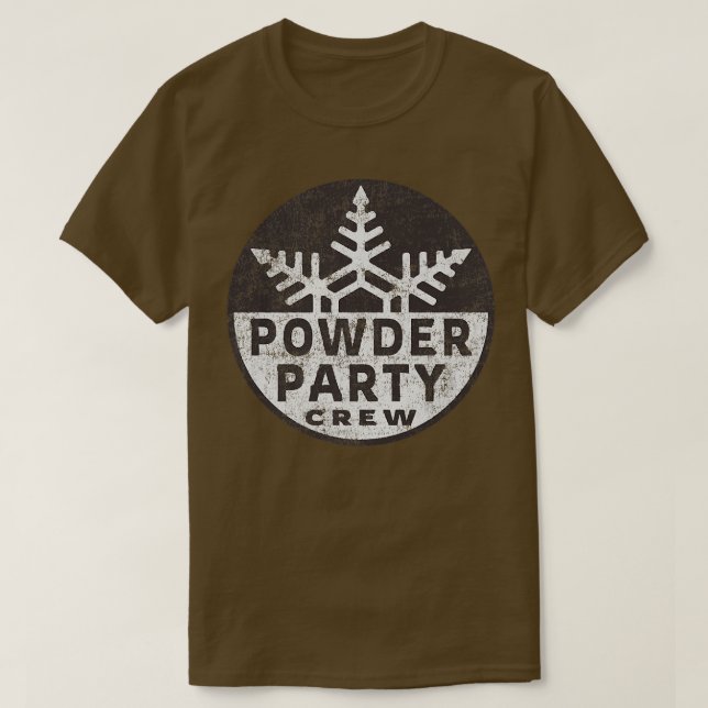 Retro Powder Party Crew Schneeflocken Schnee Skila T-Shirt (Design vorne)