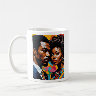 Retro Power Couple Vibranric Afrocentric Art T-Shi Kaffeetasse