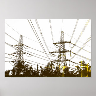 Retro-Power-Linien Art Poster
