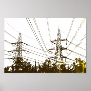 Retro-Power-Linien Art-Poster Poster