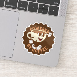 Retro Powered by Coffee Aufkleber