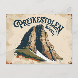 Retro Preikestolen Blick Postkarte