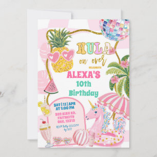 Retro-preppy-Ananas-Hula zum Geburtstagsparty Einladung