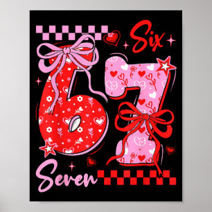 Retro Preppy Coquette Schleife 6 7 Sechs Sieben Li Poster