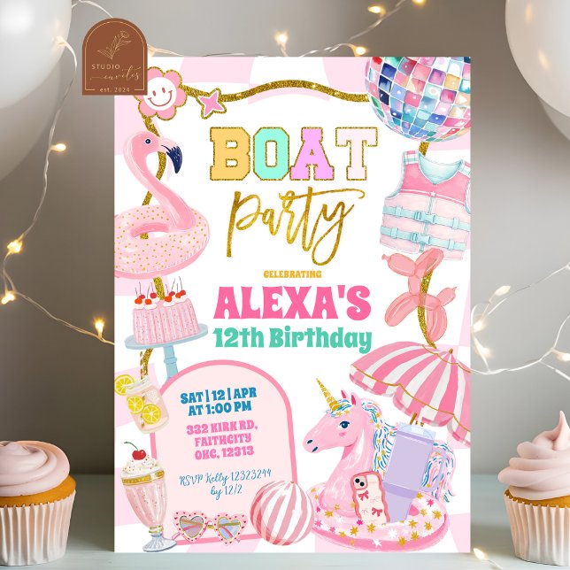 Retro-preppy-Einladung zur Bootsparty Einladung (Von Creator hochgeladen)