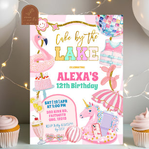 Retro-preppy-Einladung zur Cake by the Lake-Party Einladung