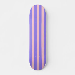 Retro Preppy Sportrand Streifen - Lila rosa Skateboard