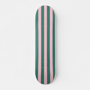 Retro Preppy Sportrand Streifen - rosa grün Skateboard