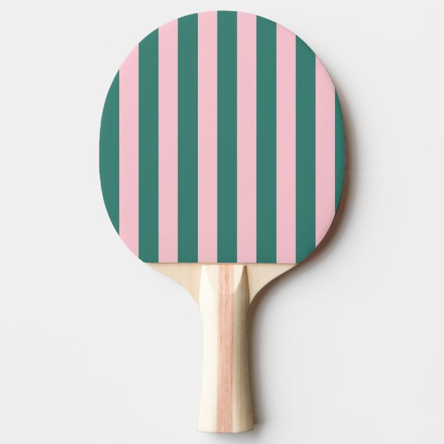 Retro Preppy Sportrand Streifen - rosa grün Tischtennis Schläger (Vorderseite)