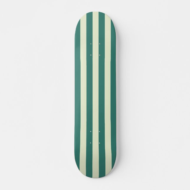 Retro Preppy Sportswear Stripes - Retro Green Skateboard (Vorne)