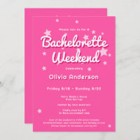 Retro Pretty Pink Stars Bachelorette 