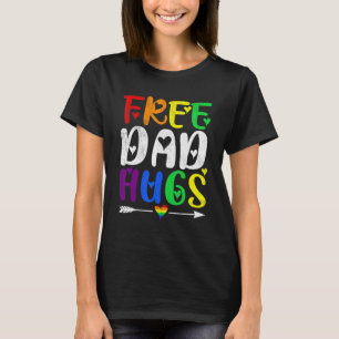 Retro Pride LGBTQ Mens Free Vater Hugs Gay Rights T-Shirt