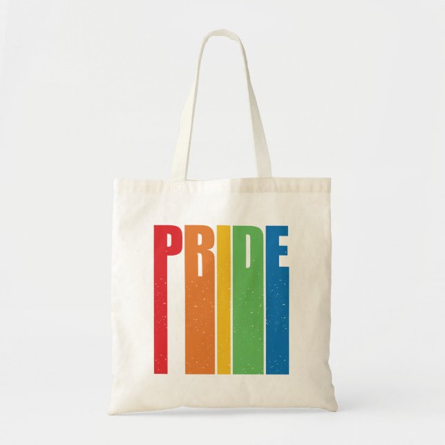Retro Pride Rainbow Tragetasche (Vorne)