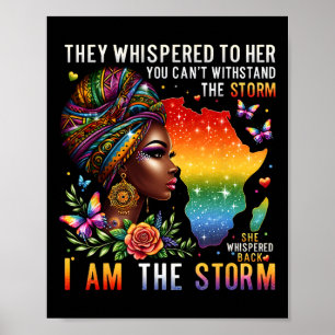 Retro Pride Schwarze Frau Ich bin die Sturm-Inspir Poster